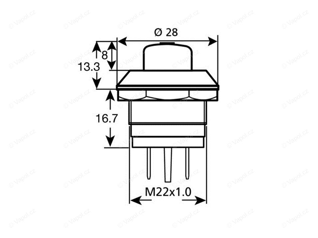 LAMPA UEU45555 Nyomógombos kapcsoló 12/24V - 10A